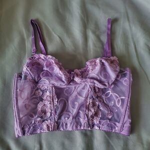 Lavender Lace Bustier Top